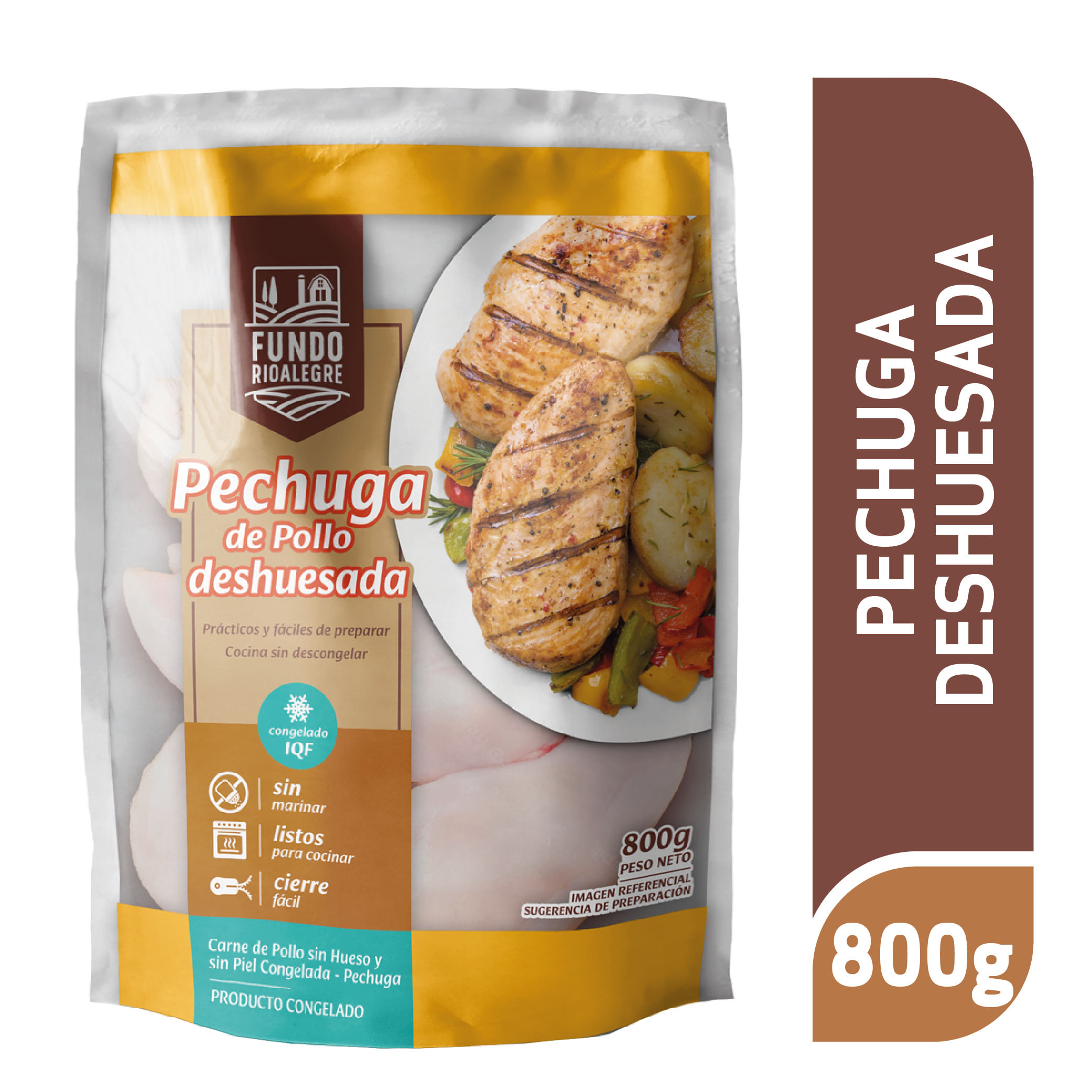 Pechuga de pollo deshuesada Fundo Río Alegre congelada 800 g